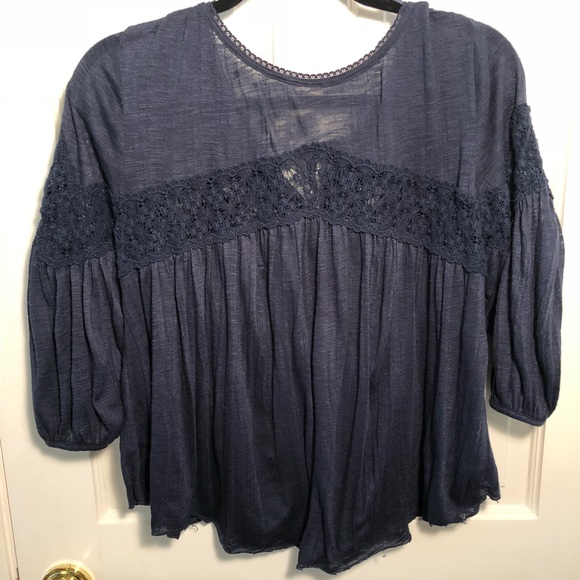 Free People Navy Blouse - Picture 4 of 7